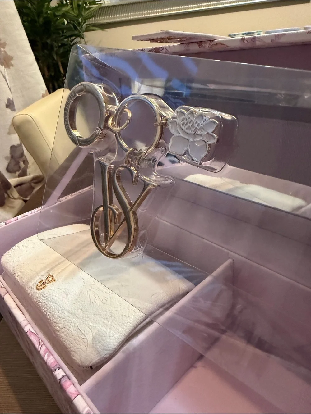 Women’s Floral Jewelry Box Set with Keychain and Purse